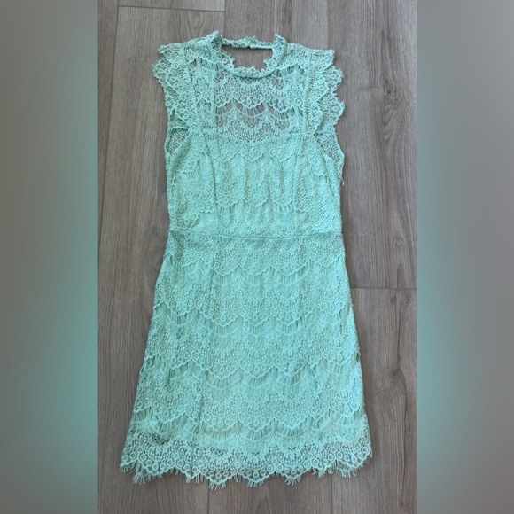 Intimates Free People Mint Lace Backless Dress 👗 - Picture 2 of 11